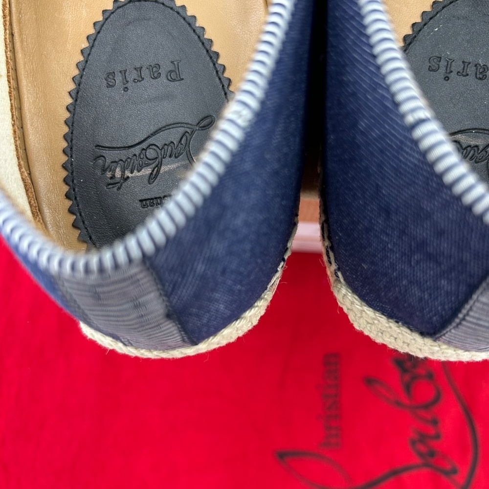 *****Men’s Christian Louboutin NANOU  espadrille blue denim size 42 Italy - Picture 5 of 10